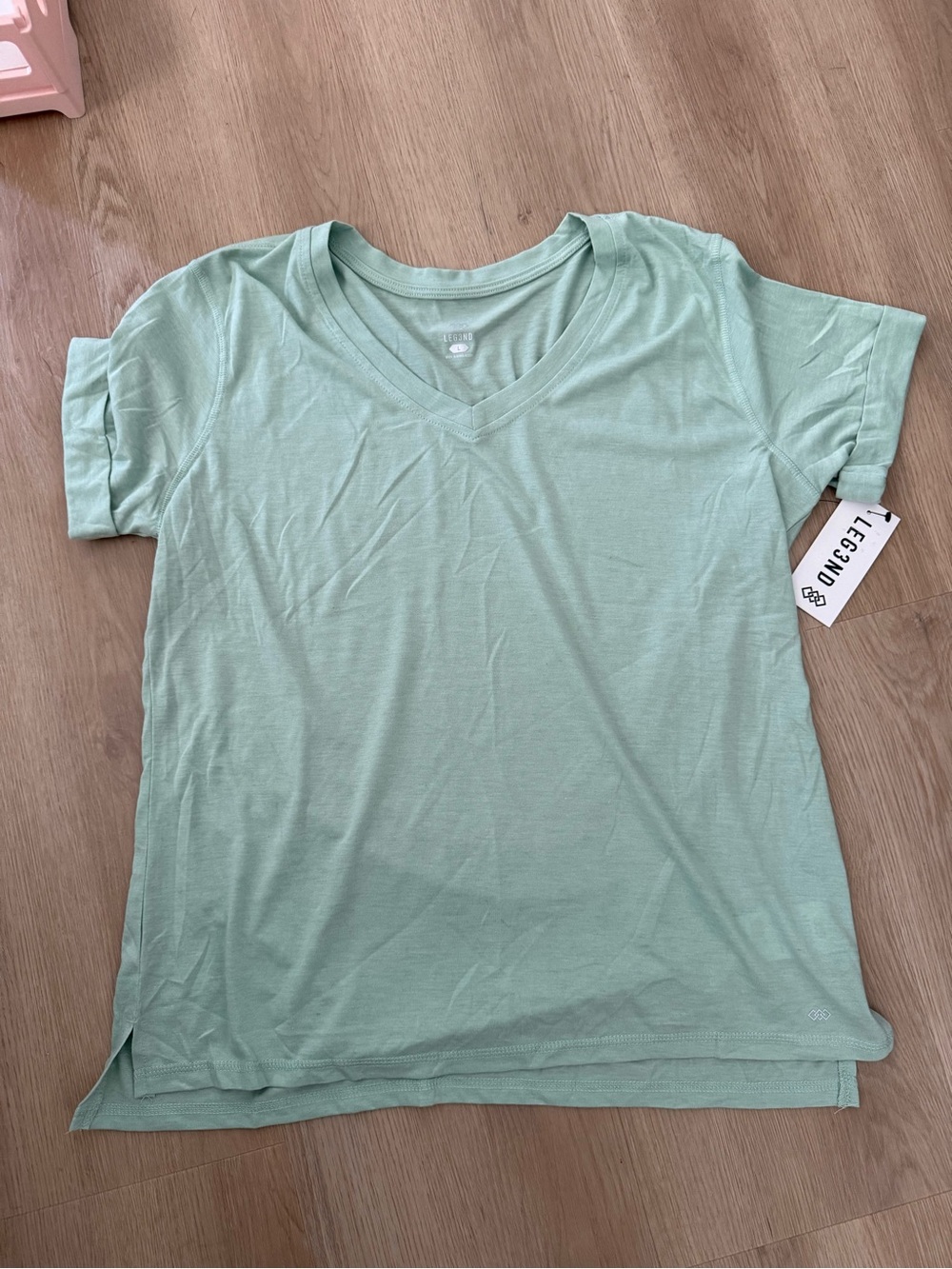 Legend Green rolled sleeve short sleeve top size large